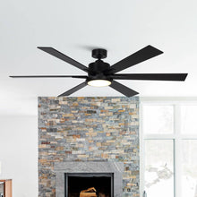 Cargar imagen en el visor de la galería, 65&quot; Amold Industrial Downrod Mount Ceiling Fan with Lighting and Remote Control
