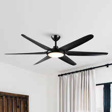 Cargar imagen en el visor de la galería, 65&quot; Industrial DC Motor Downrod Mount Ceiling Fan with Lighting and Remote Control
