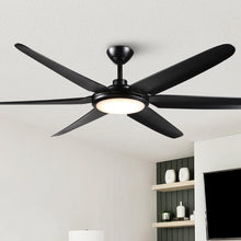 Carregar imagem no visualizador da galeria, 65&quot; Industrial DC Motor Downrod Mount Ceiling Fan with Lighting and Remote Control
