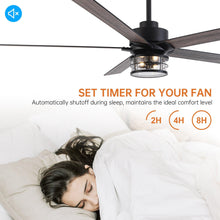 Carregar imagem no visualizador da galeria, 65&quot; Modern Reversible Ceiling Fan with Lighting and Remote Control
