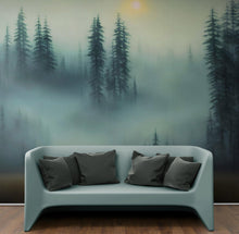 Load image into Gallery viewer, Misty Forest Wallpaper, Peel and Stick Wall Mural. #6501
