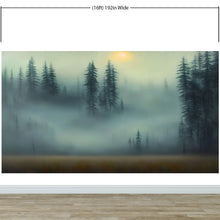 Load image into Gallery viewer, Misty Forest Wallpaper, Peel and Stick Wall Mural. #6501
