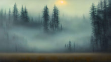 Load image into Gallery viewer, Misty Forest Wallpaper, Peel and Stick Wall Mural. #6501
