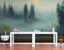 Load image into Gallery viewer, Misty Forest Wallpaper, Peel and Stick Wall Mural. #6501
