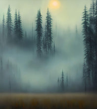 Load image into Gallery viewer, Misty Forest Wallpaper, Peel and Stick Wall Mural. #6501
