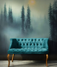 Load image into Gallery viewer, Misty Forest Wallpaper, Peel and Stick Wall Mural. #6501
