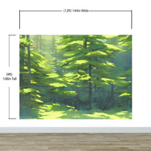 Cargar imagen en el visor de la galería, Evergreen Forest Wall Mural. Peel and Stick Wallpaper. #6502
