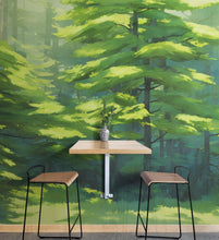 Load image into Gallery viewer, Evergreen Forest Wall Mural. Peel and Stick Wallpaper. #6502
