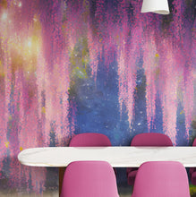 Cargar imagen en el visor de la galería, Enchanted Forest with Pink Cherry Blossom Tree Wall Mural. #6504
