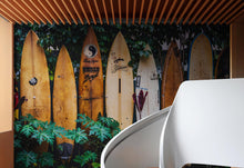 Cargar imagen en el visor de la galería, Surfboards Wall Mural. Peel and Stick Wallpaper. Summer Tropical Beach Theme Decor. #6509
