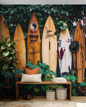 Carregar imagem no visualizador da galeria, Surfboards Wall Mural. Peel and Stick Wallpaper. Summer Tropical Beach Theme Decor. #6509
