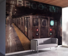 Load image into Gallery viewer, Brooklyn Art Wallpaper. Subway 6 Train Peel and Stick Wall Mural #6516
