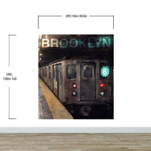 Load image into Gallery viewer, Brooklyn Art Wallpaper. Subway 6 Train Peel and Stick Wall Mural #6516
