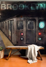 Cargar imagen en el visor de la galería, Brooklyn Art Wallpaper. Subway 6 Train Peel and Stick Wall Mural #6516
