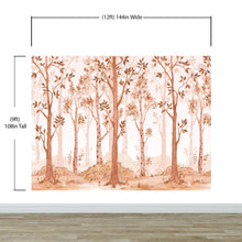 Load image into Gallery viewer, Sepia Tone Nursery Woodland Forest Wallpaper. Watercolor Birch Tree Forest Wall Mural. #6526
