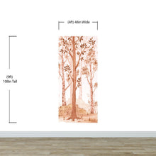 Load image into Gallery viewer, Sepia Tone Nursery Woodland Forest Wallpaper. Watercolor Birch Tree Forest Wall Mural. #6526
