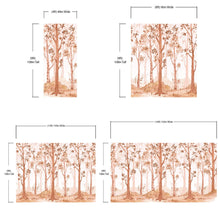 Load image into Gallery viewer, Sepia Tone Nursery Woodland Forest Wallpaper. Watercolor Birch Tree Forest Wall Mural. #6526
