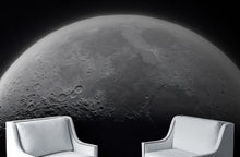 Load image into Gallery viewer, Moon Wallpaper. Black and White Wall Decor. #6532
