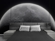 Load image into Gallery viewer, Moon Wallpaper. Black and White Wall Decor. #6532
