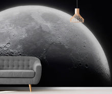 Load image into Gallery viewer, Moon Wallpaper. Black and White Wall Decor. #6532
