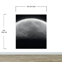 Load image into Gallery viewer, Moon Wallpaper. Black and White Wall Decor. #6532
