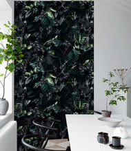 Cargar imagen en el visor de la galería, Tropical Leaves In a Dark Jungle Background Wallpaper #6536
