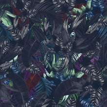 Cargar imagen en el visor de la galería, Pastel Color Tropical Leaves In a Dark Jungle Background Wallpaper #6537
