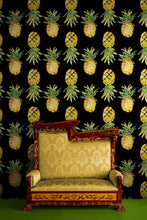 Load image into Gallery viewer, Pineapple Wallpaper. Pink, Purple, or Black Color Peel and Stick Wall Mural. #6538
