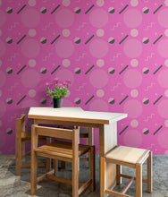 Carregar imagem no visualizador da galeria, 80&#39;s Wallpaper Neon Pink. 90’s Vintage Pink Memphis Wallpaper. I Love 80s. #6539
