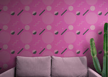 Load image into Gallery viewer, 80&#39;s Wallpaper Neon Pink. 90’s Vintage Pink Memphis Wallpaper. I Love 80s. #6539
