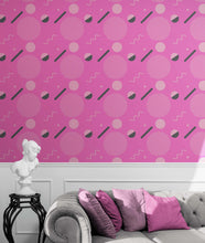 Cargar imagen en el visor de la galería, 80&#39;s Wallpaper Neon Pink. 90’s Vintage Pink Memphis Wallpaper. I Love 80s. #6539
