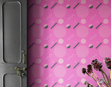 Carregar imagem no visualizador da galeria, 80&#39;s Wallpaper Neon Pink. 90’s Vintage Pink Memphis Wallpaper. I Love 80s. #6539
