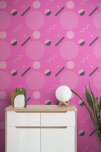 Cargar imagen en el visor de la galería, 80&#39;s Wallpaper Neon Pink. 90’s Vintage Pink Memphis Wallpaper. I Love 80s. #6539
