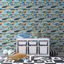 Cargar imagen en el visor de la galería, Underwater Fish Wallpaper. Colorful Tropical Fish Pattern Peel and Stick Wall Mural. #6540
