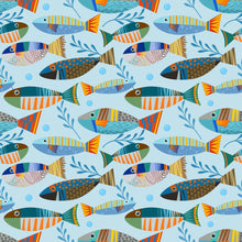 Load image into Gallery viewer, Underwater Fish Wallpaper. Colorful Tropical Fish Pattern Peel and Stick Wall Mural. #6540
