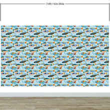 Load image into Gallery viewer, Underwater Fish Wallpaper. Colorful Tropical Fish Pattern Peel and Stick Wall Mural. #6540
