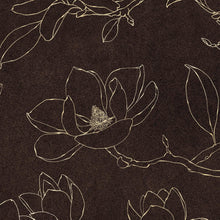 Load image into Gallery viewer, Dark Brown Wallpaper. Chinoiserie Flower Pattern Wallpaper. #6557
