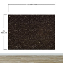 Cargar imagen en el visor de la galería, Dark Brown Wallpaper. Chinoiserie Flower Pattern Wallpaper. #6557
