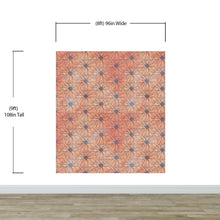 Load image into Gallery viewer, Flower Wallpaper - Botanical Wallpaper - Wildflower Nature Pattern - Floral Peel and Stick Wall Mural. Peach Color Blossom Flower Mural. #6559
