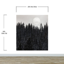 Cargar imagen en el visor de la galería, Foggy Forest Wall Mural. Peel and Stick Wallpaper. Monotone Grey Nature Wallpaper. Rain Forest Wall Mural. #6560
