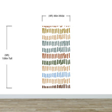 Cargar imagen en el visor de la galería, Minimalist Boho Wallpaper Peel and Stick Mural. Pastel Color Brush Strokes Stripes Pattern Design. #6568
