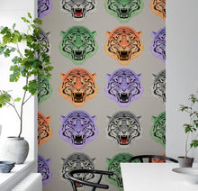 Cargar imagen en el visor de la galería, Asian Tiger Wallpaper Peel and Stick Wall Mural. #6573
