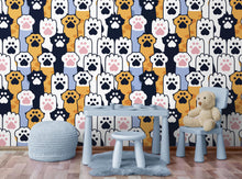 Cargar imagen en el visor de la galería, Cat Paws Pattern Wallpaper - Adorable Decor for Kid&#39;s and Nursery Rooms #6576
