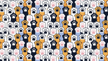 Cargar imagen en el visor de la galería, Cat Paws Pattern Wallpaper - Adorable Decor for Kid&#39;s and Nursery Rooms #6576
