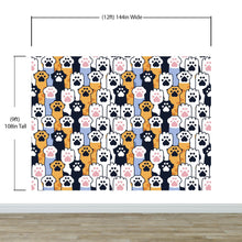 Load image into Gallery viewer, Cat Paws Pattern Wallpaper - Adorable Decor for Kid&#39;s and Nursery Rooms #6576
