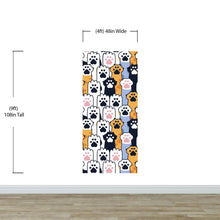 Cargar imagen en el visor de la galería, Cat Paws Pattern Wallpaper - Adorable Decor for Kid&#39;s and Nursery Rooms #6576
