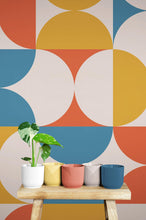 Load image into Gallery viewer, Retro Circle Geometric Wallpaper Peel and Stick Mural. Groovy Shape Patterns Mid Century Modern Retro Design. #6578
