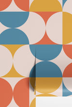 Load image into Gallery viewer, Retro Circle Geometric Wallpaper Peel and Stick Mural. Groovy Shape Patterns Mid Century Modern Retro Design. #6578
