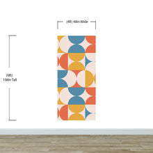 Load image into Gallery viewer, Retro Circle Geometric Wallpaper Peel and Stick Mural. Groovy Shape Patterns Mid Century Modern Retro Design. #6578
