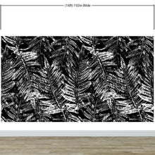 Load image into Gallery viewer, Black and White Fern Botanical Wallpaper. Peel and Stick Mural. #6579
